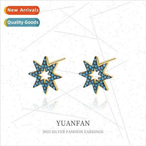 925 silver Vintage Turquoise Star Earrings Women che Vintage