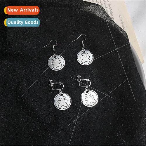 ins cold wind retro cool handsome bear earrings female niche