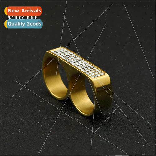 Rock Hip Hop ghtclub Diamond Ring Europe Hip Hop Double Hole