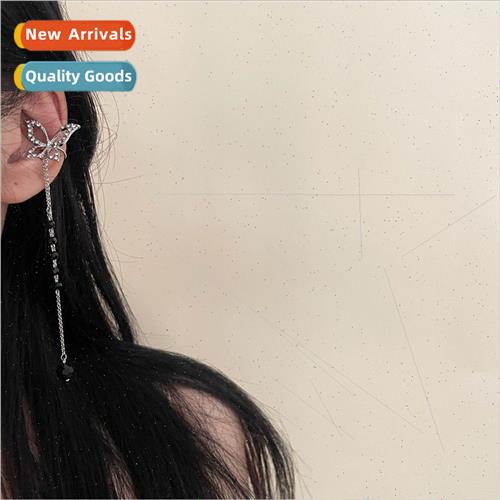 Butterfly zirconia long tassel ear bone clip ear clips niche
