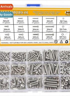 540pcs M3 M4 M5 304 Stainless Pan Head Hexagon Socket Head S