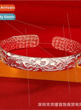 Europe S999 silver-plated flourish bracelet fashion open bra