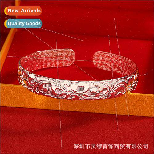 Europe S999 silver-plated flourish bracelet fashion open bra