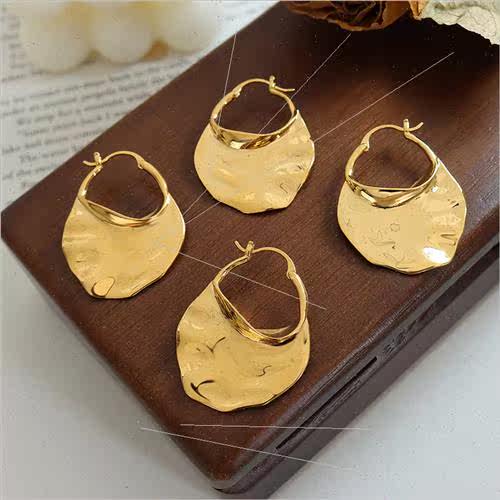 Copper handmade Europe fashion embossed handbag earrings适用