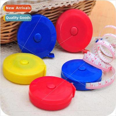 Candy-colored plastic retractable tape measure measuring tap