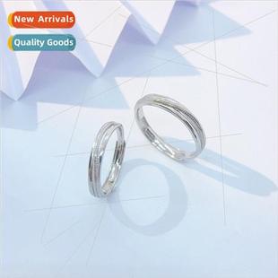 Intertwined Love Silver Couple Rings Pair Niche 2023 适用Gir