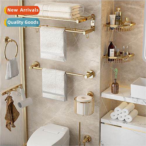 Copper bath towel rack gold towel rack wall mounted bathroom