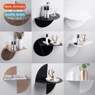 Creative stainless steel shelf simple living room wall displ