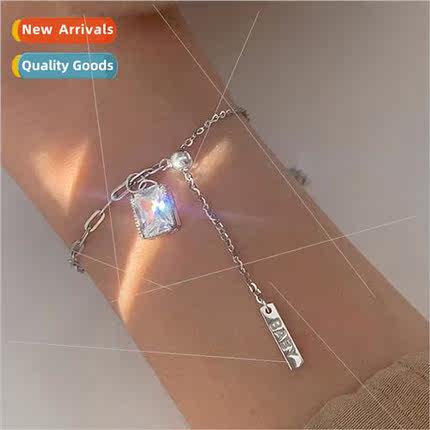 ins Korea square sugar zirconia pull-out hjewelry fashion de