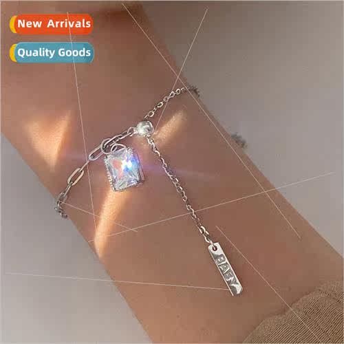 ins Korea square sugar zirconia pull-out hjewelry fashion de