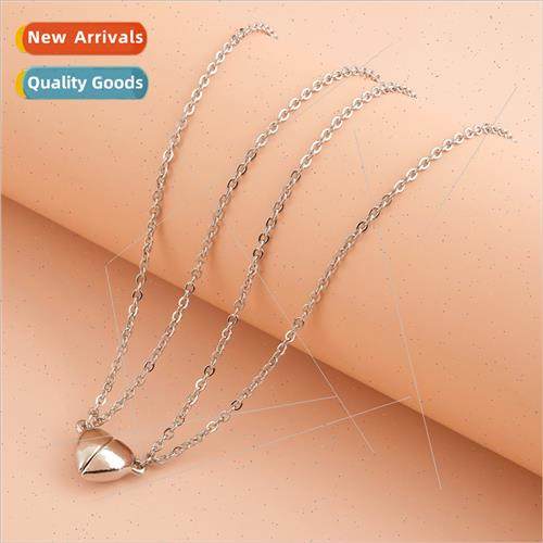 Couple Creative Stainless Steel Chain Heart Shaped Magnet Cl