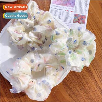 Summer Mesh Polka Dot Large Intestine Hair Ring Girl HeadbPo