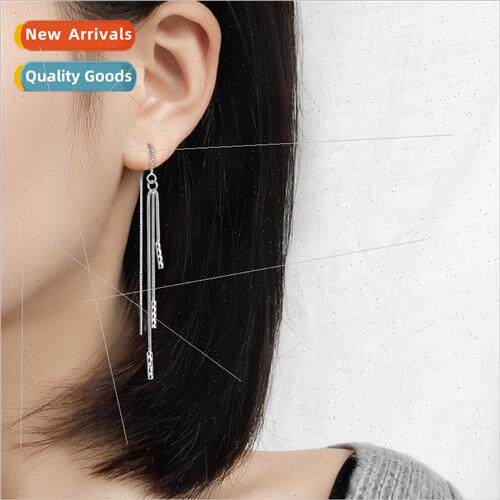 Large round face thin earrings female Korea fashion long tas