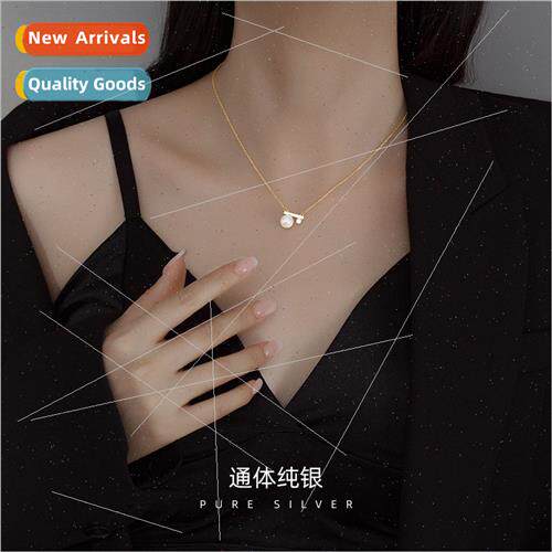 S925 silver plated balance pearl diamond necklace female INS