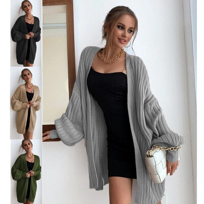 秋冬新时尚开衫毛衣中长款针织衫