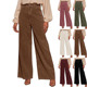 高腰宽松条绒长裤 denim leg Women 灯芯绒阔腿裤 wide trousers