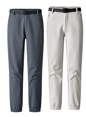 Warm soft-shell waterproof pants加绒加厚保暖耐磨软壳冲锋裤男