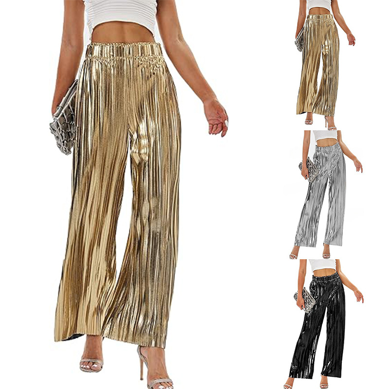 高腰晚会派对长裤亮片阔腿裤