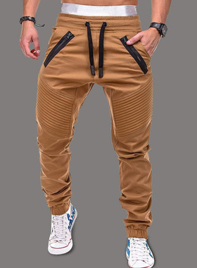 Elastic sports corset leg pants overalls松紧运动束脚裤工装裤