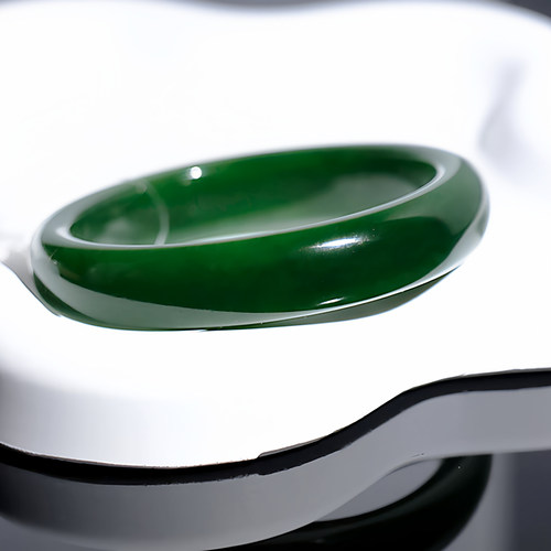 石锤鉴宝俄碧菠菜绿正装手镯