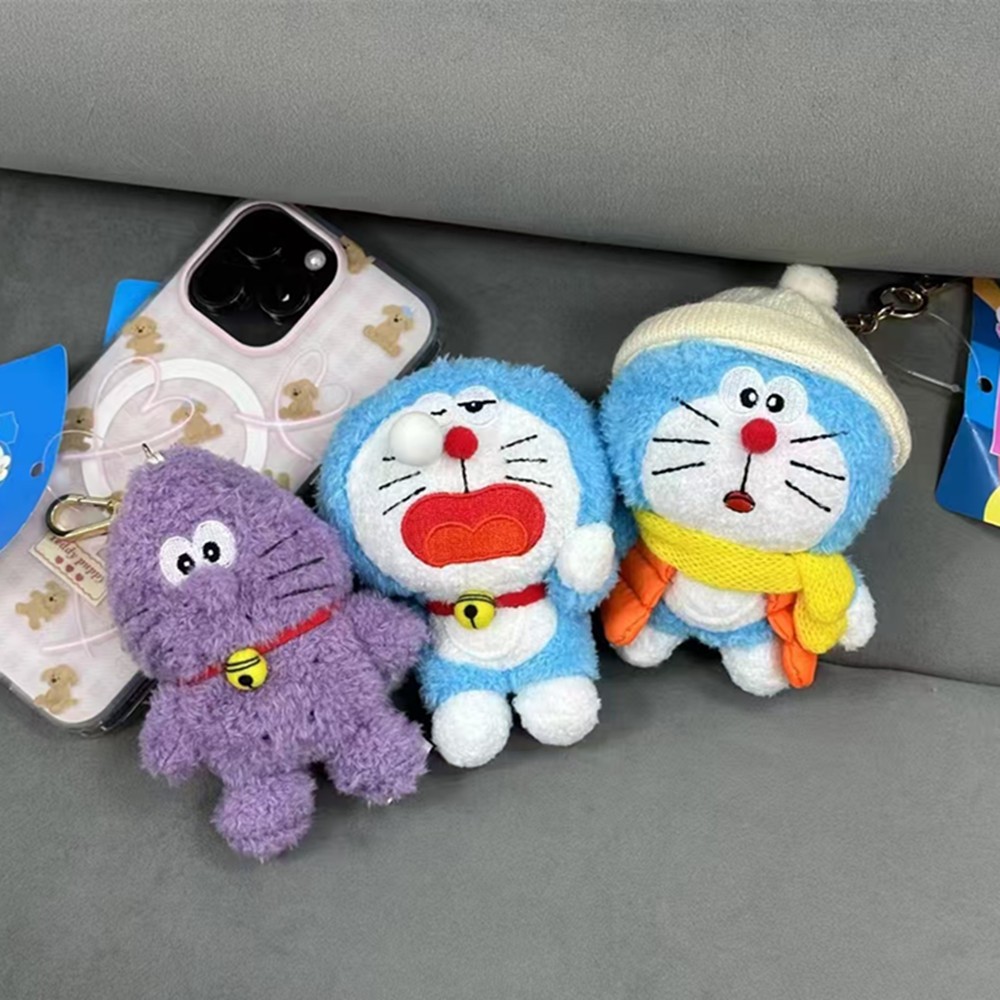 哆啦时间猫展会毛绒公仔蓝胖子机器猫玩具叮当猫娃娃鼻涕挂件礼物