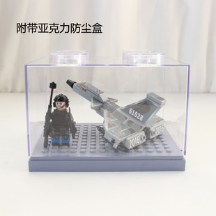 战机拼装儿童积木玩具军事拼插积木歼20歼击机系列拼装模型防尘盒