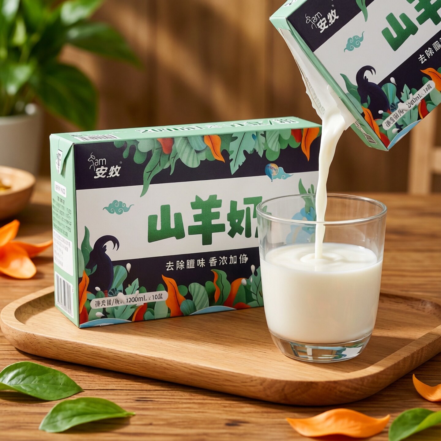 安牧山羊奶去膻新鲜无膻羊奶早餐乳品安牧乳业整箱200ml*10瓶装