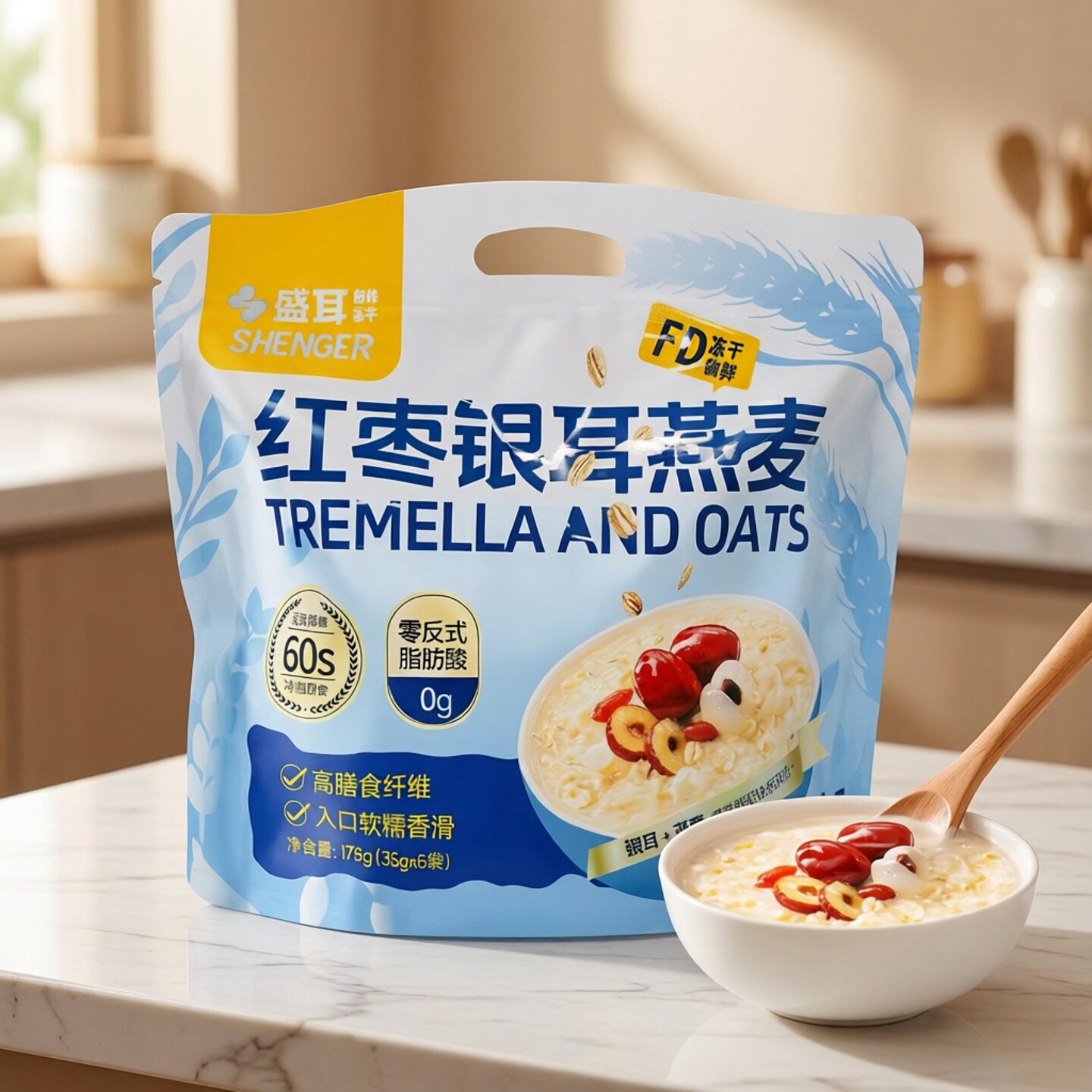 盛耳银耳羹燕麦冻干即食独立装