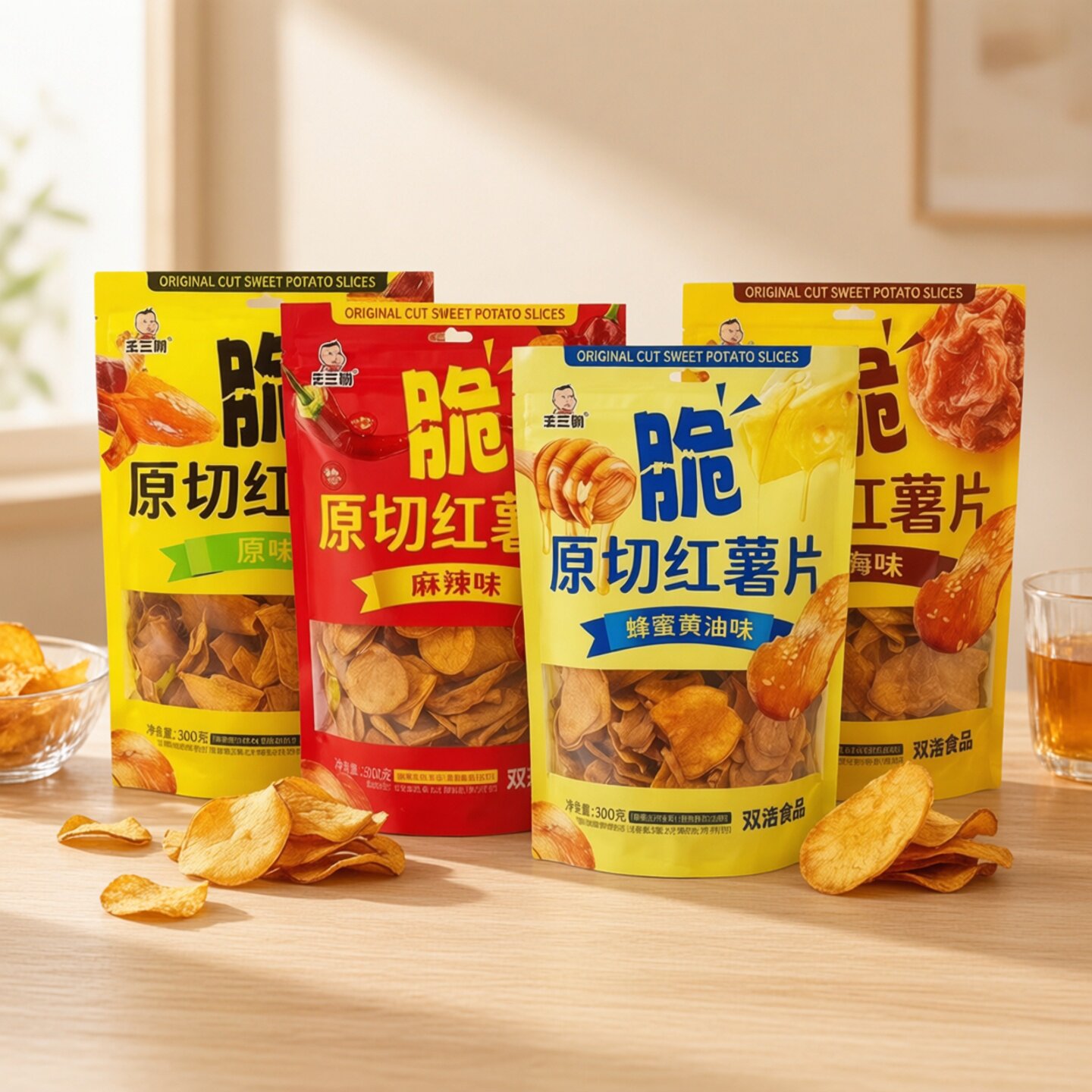 王三钢原切蜂蜜黄油红薯片