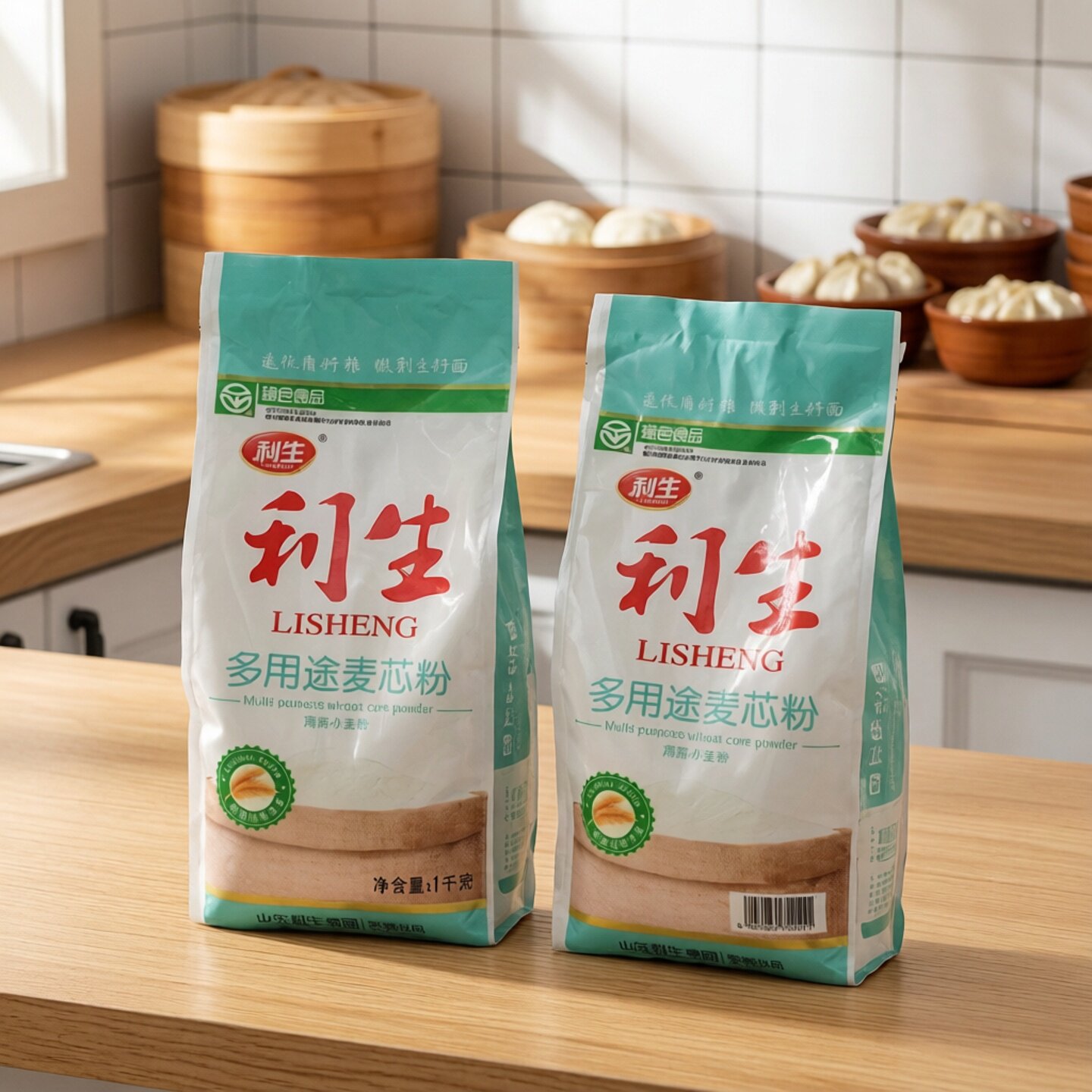 利生面粉多用途麦芯家用专用面粉袋装高筋面粉包饺子馒头1000g