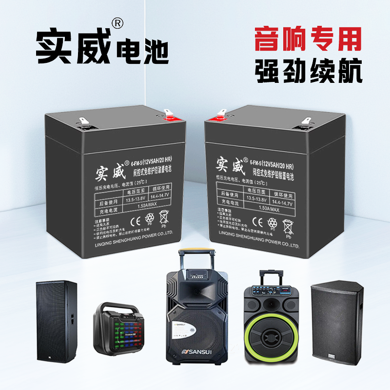 实威音响电池12v2.6ah4.5ah7ah24V电动卷帘门电梯消防UPS童车电瓶