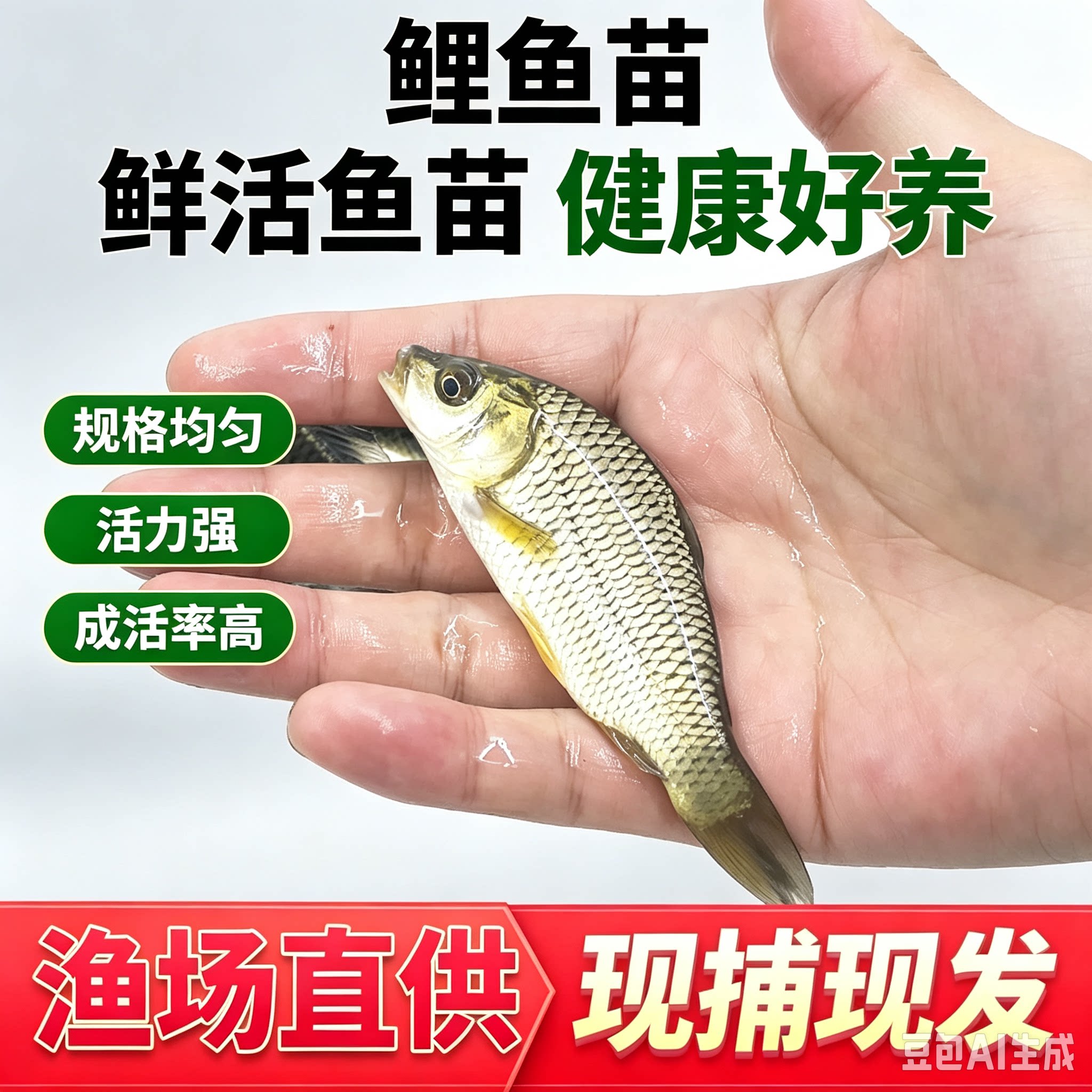 大品种鲤鱼苗建鲤丰鲤鱼稻田鲤淡水养殖可食用大种工程鲫鱼苗包活