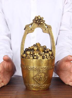 卓好 铜福满一桶金摆件 全铜一桶金摆件桶铜器摆件家居摆件