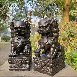 石雕青石小石狮子一对门庭石头书房摆件小号家用门口庭院新中式