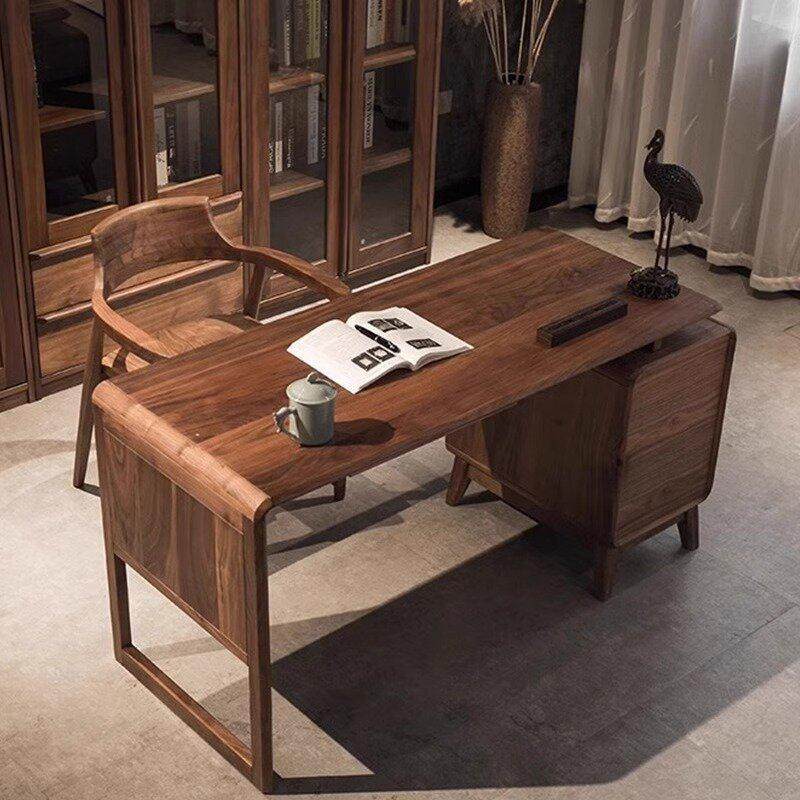 新中式黑胡桃木茶桌椅组合禅意书房写字泡茶台实木办公室学习书桌,住宅家具,家用茶台/茶桌,淘宝优惠券,粉丝福利购,淘宝优惠卷
