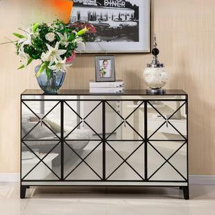 轻型豪华入口鞋柜镜子家具餐具柜门厅柜玻璃隔墙柜入口柜储物柜