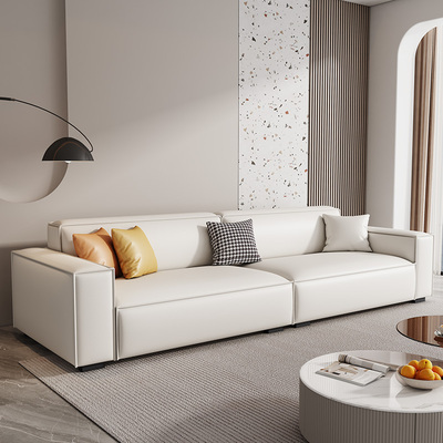 CBD真皮沙发头层牛皮客厅豆腐块沙发小户型直排意式轻奢现代简约