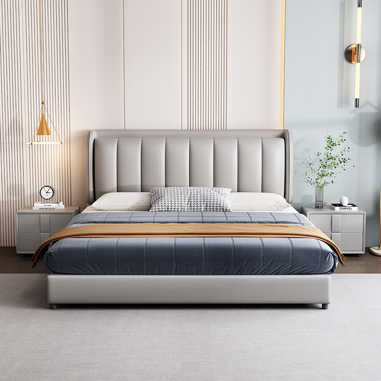 CBD床现代简约轻奢主卧大床高端大气2023新款卧室实木床双人网红