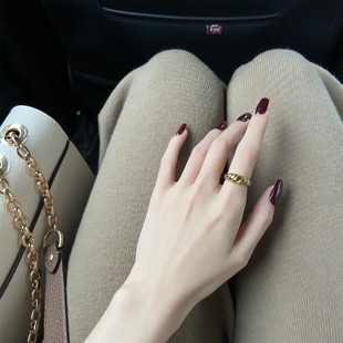 亮面酒红色纯色穿戴甲手工美甲穿戴式短款成品甲片显白指甲贴片