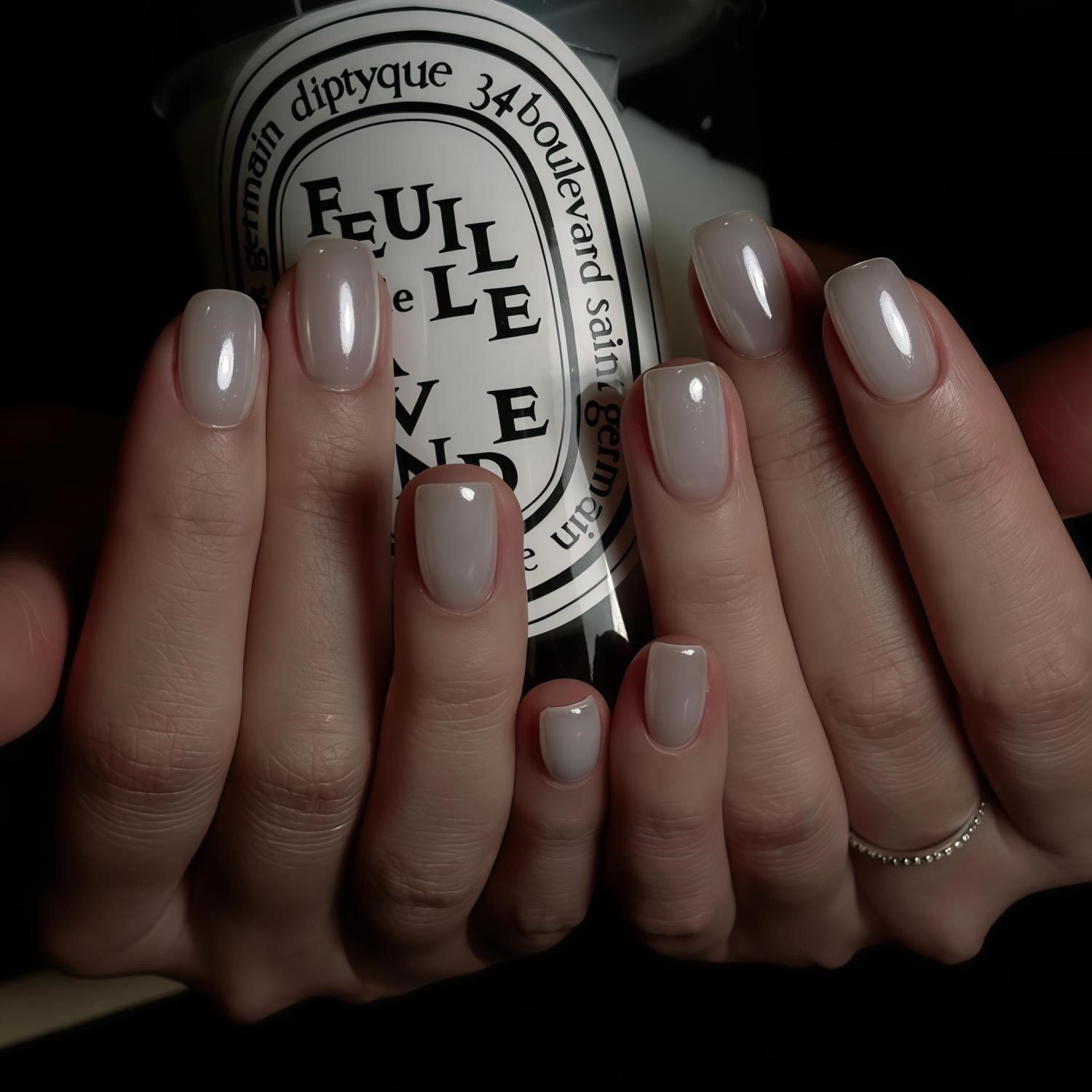 2025新款乳白珍珠海莉同款纯手工穿戴甲老钱风绸缎气质美甲成品