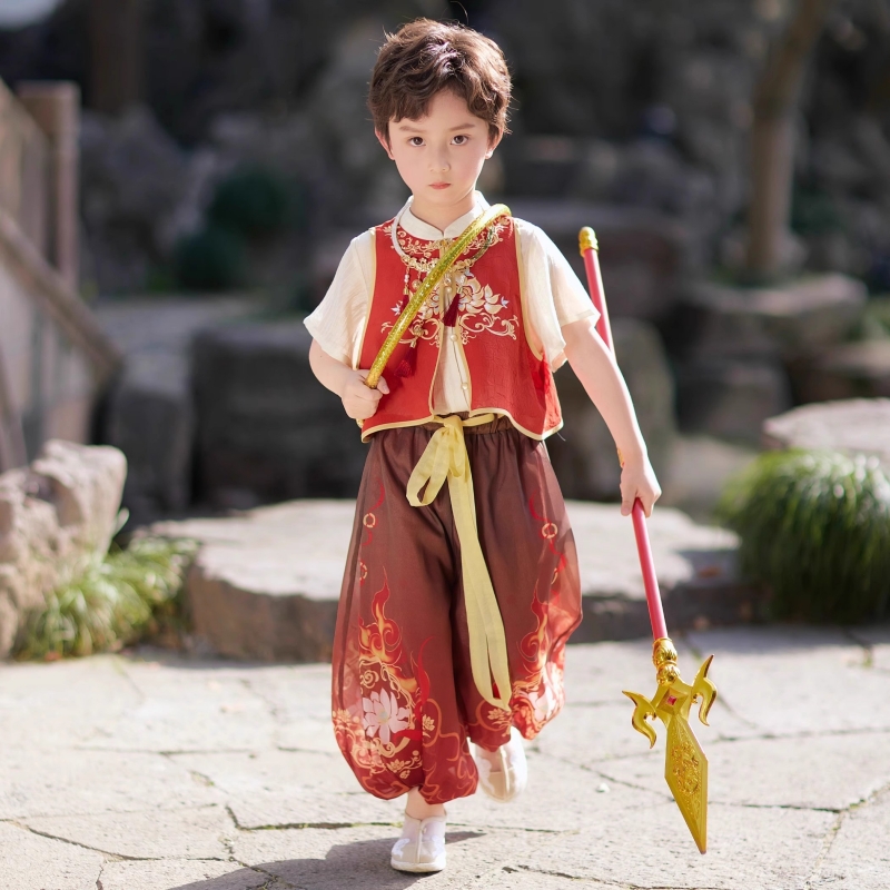 哪吒儿童服装中国风古装汉服男女童哪吒COS服幼儿六一儿童演出服
