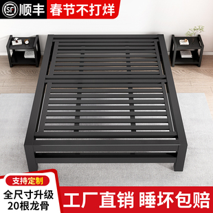 床铁艺床双人床家用1米8不锈钢单人床架铁架床榻榻米加粗加厚铁床