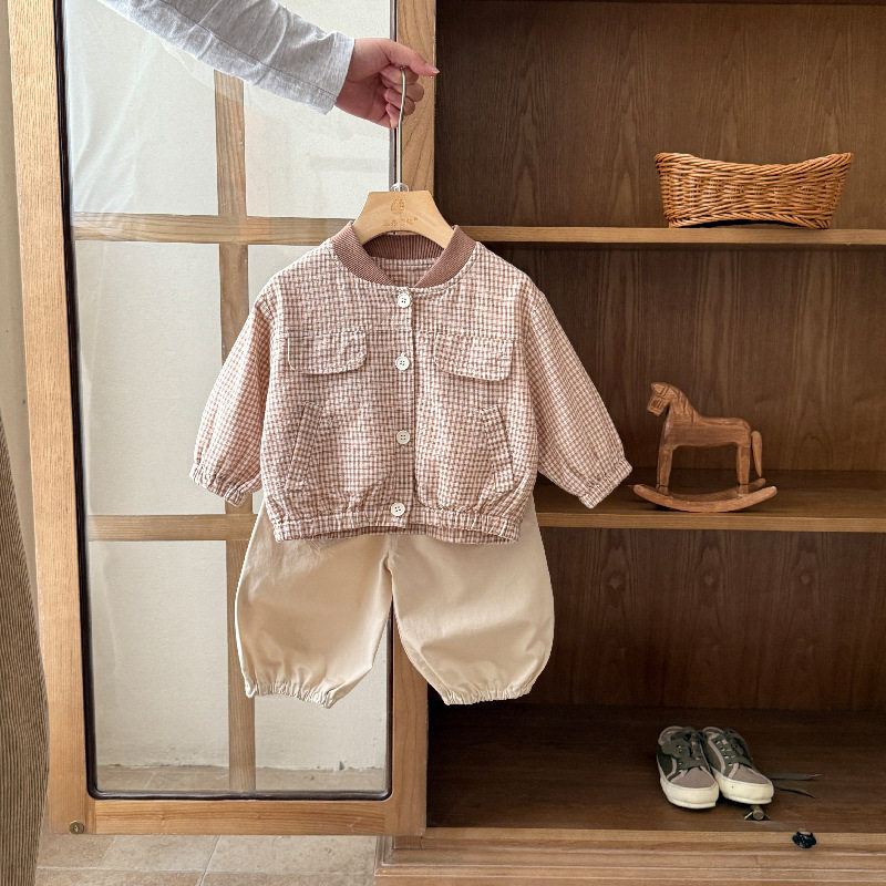 婴儿衣服春装男宝宝套装外套新款洋气一岁春秋季婴幼儿时髦两件套