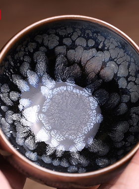 非遗大师李盏柜牡丹花建盏主人杯茶盏茶杯天目纯手工高端茶器茶具