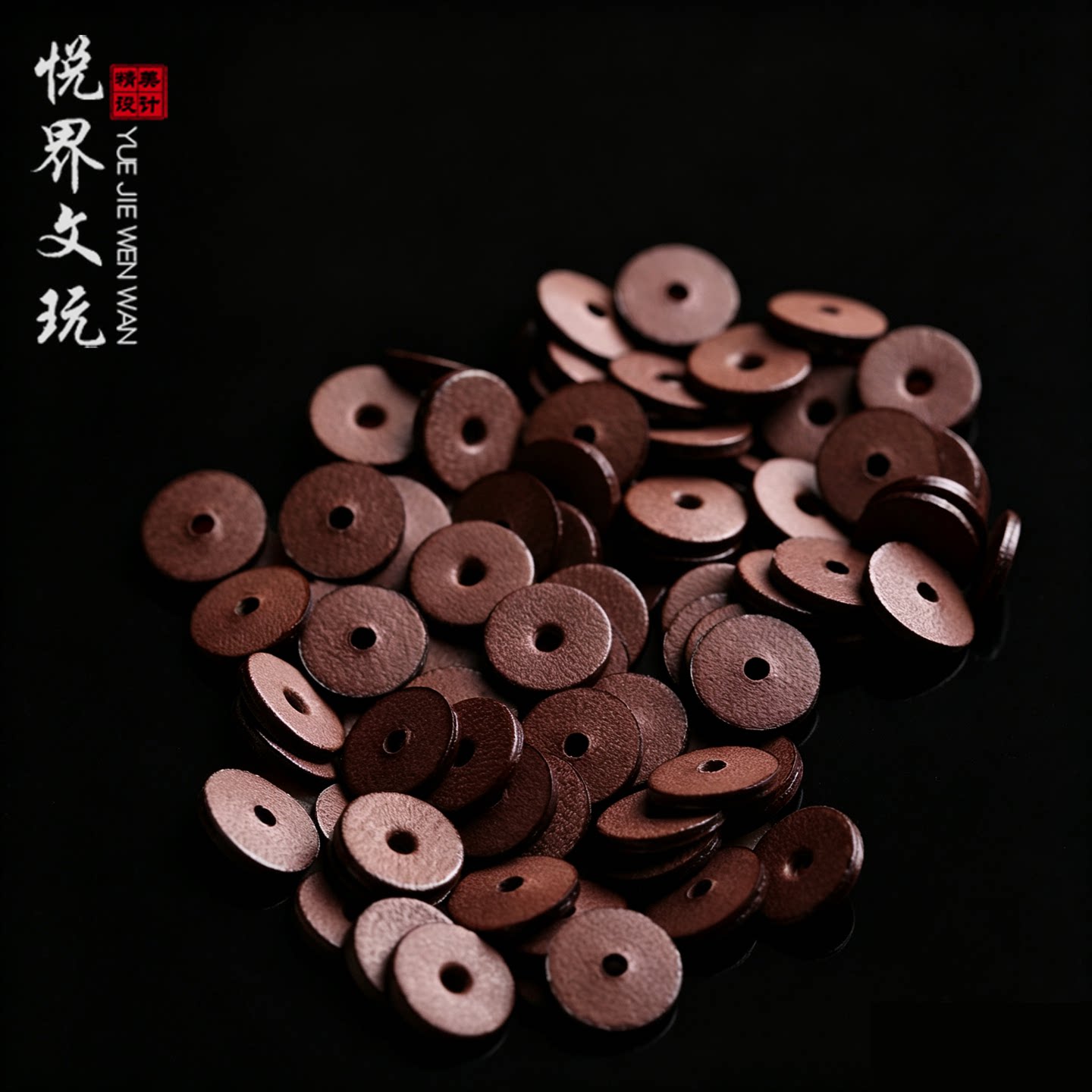 双层封边六字真言牛皮隔片图片