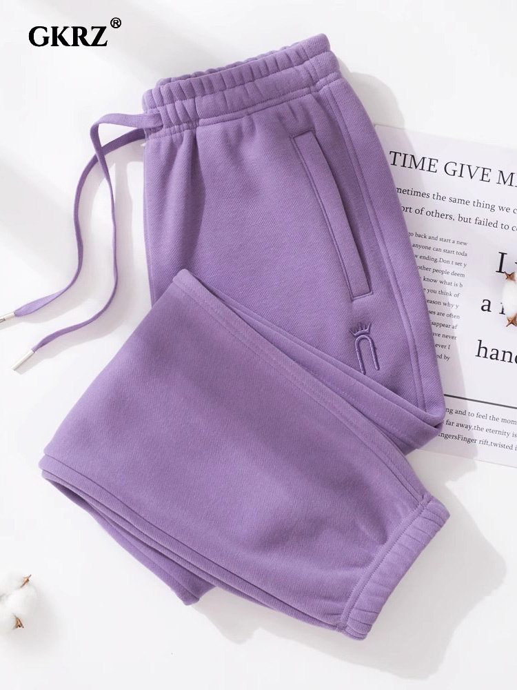 运动裤女2025新款秋季高端百搭卫裤小个子九分显瘦休闲裤白色裤子