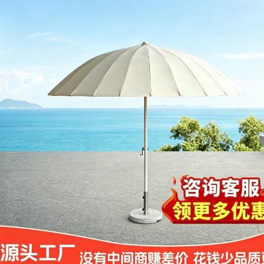 铝合金材质中柱户外手摇中柱伞纤维伞骨遮阳伞沙滩遮阳伞民宿别墅图片