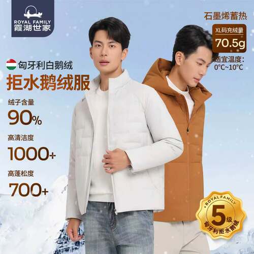 霞湖世家90绒子立领羽绒服男