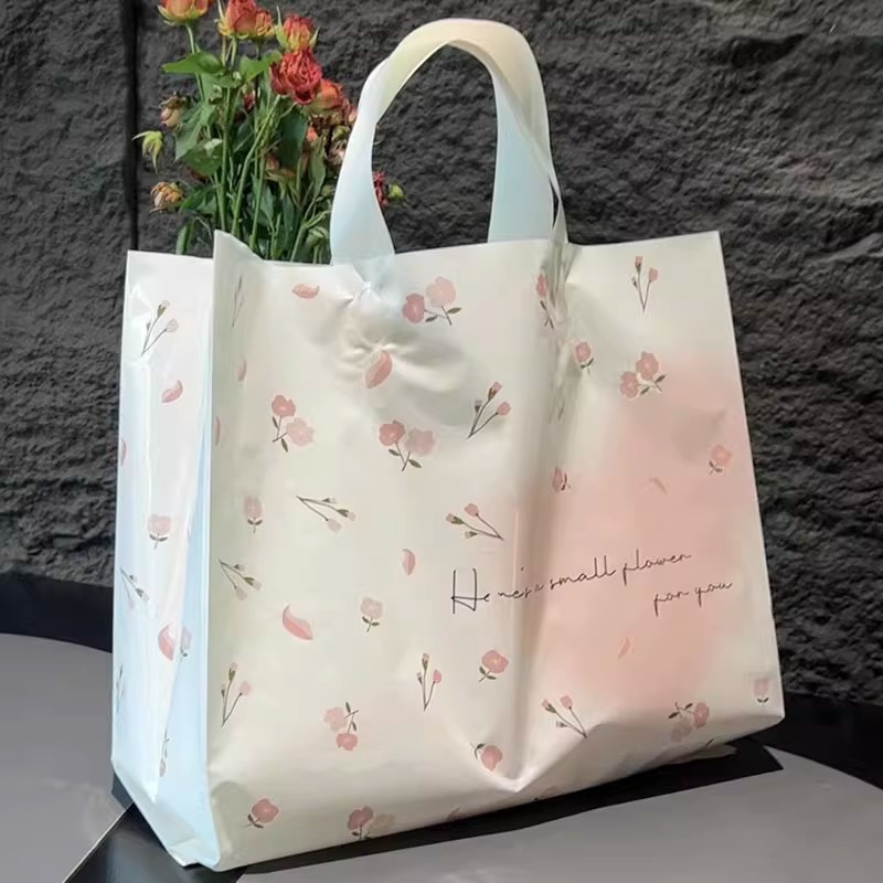 小碎花服装店手提袋礼品袋塑料袋包装袋女装店购物袋胶袋口袋定制