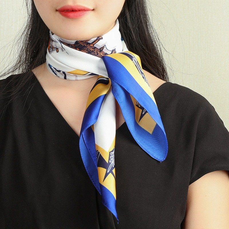 小方巾仿桑蚕丝围巾百搭仿真丝巾女春秋薄款头巾围脖脖套发带